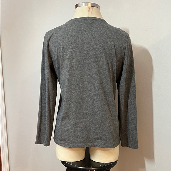 Buffalo Plaid Snowflake Long Sleeve Gray Top Red & Black Checkered Pattern - Picture 3 of 9